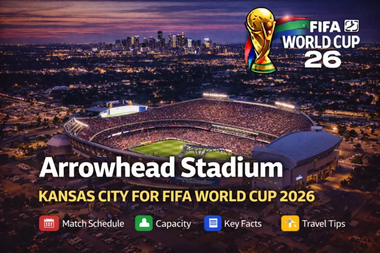 Vibrant aerial view of Arrowhead Stadium, future 2026 World Cup host. See schedule, capacity facts & essential travel tips. Plan your visit!