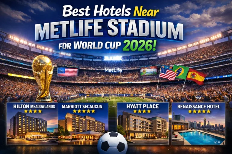 Cheer on your team with a stadium-view hotel! Find the best hotels near MetLife Stadium for the World Cup 2026 and book your stay.
