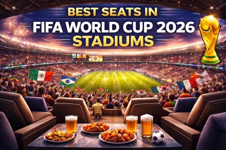 See the game like never before! Breathtaking panoramic view from the top-tier best seats in a FIFA World Cup 2026 stadium.