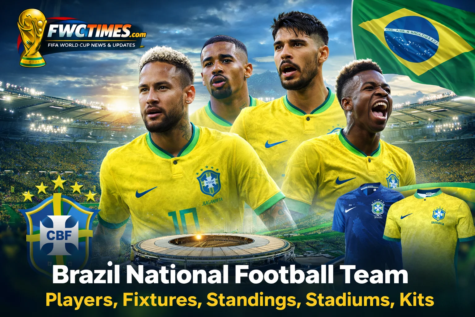 Check out the 2026 Brazil squad, complete guide to fixtures, standings, stadiums, and the team's new kits.