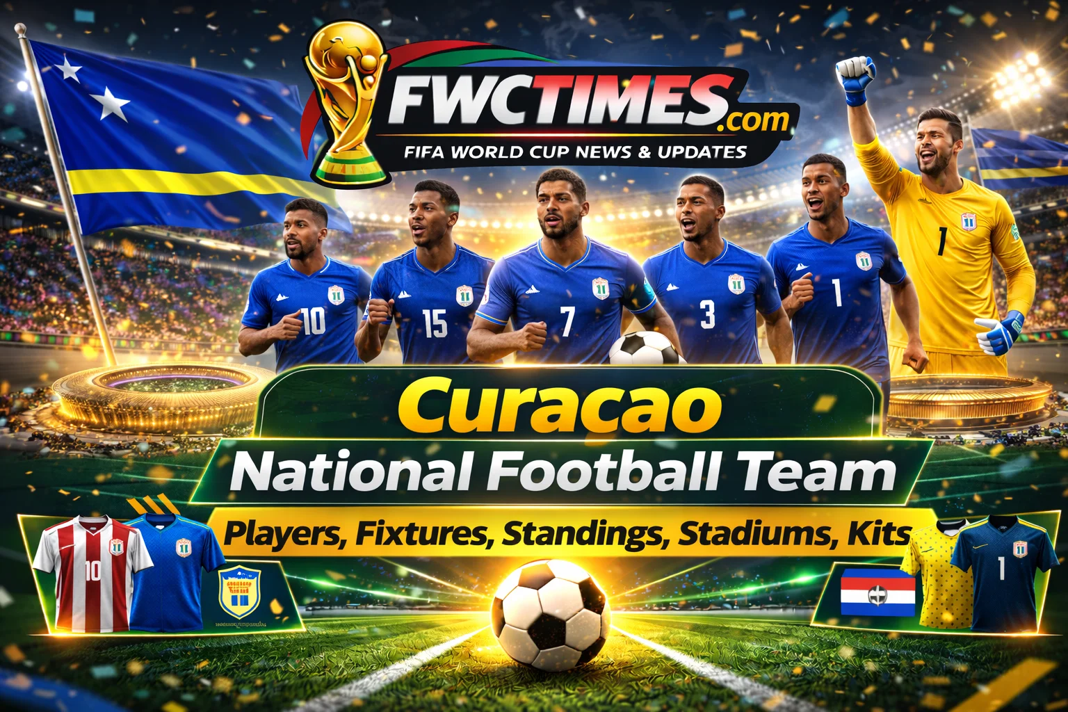 Vibrant Curaçao national team players in 2024/2025 kits ready for 2026 World Cup qualifiers. Complete guide to squad, fixtures, standings, and home stadium. Track their journey here!