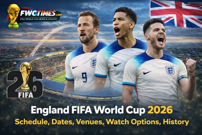 Your ultimate guide to England's 2026 World Cup: full match schedule, UK kickoff times, host cities, venues, how to watch live, and Three Lions history. Click for fixture dates!