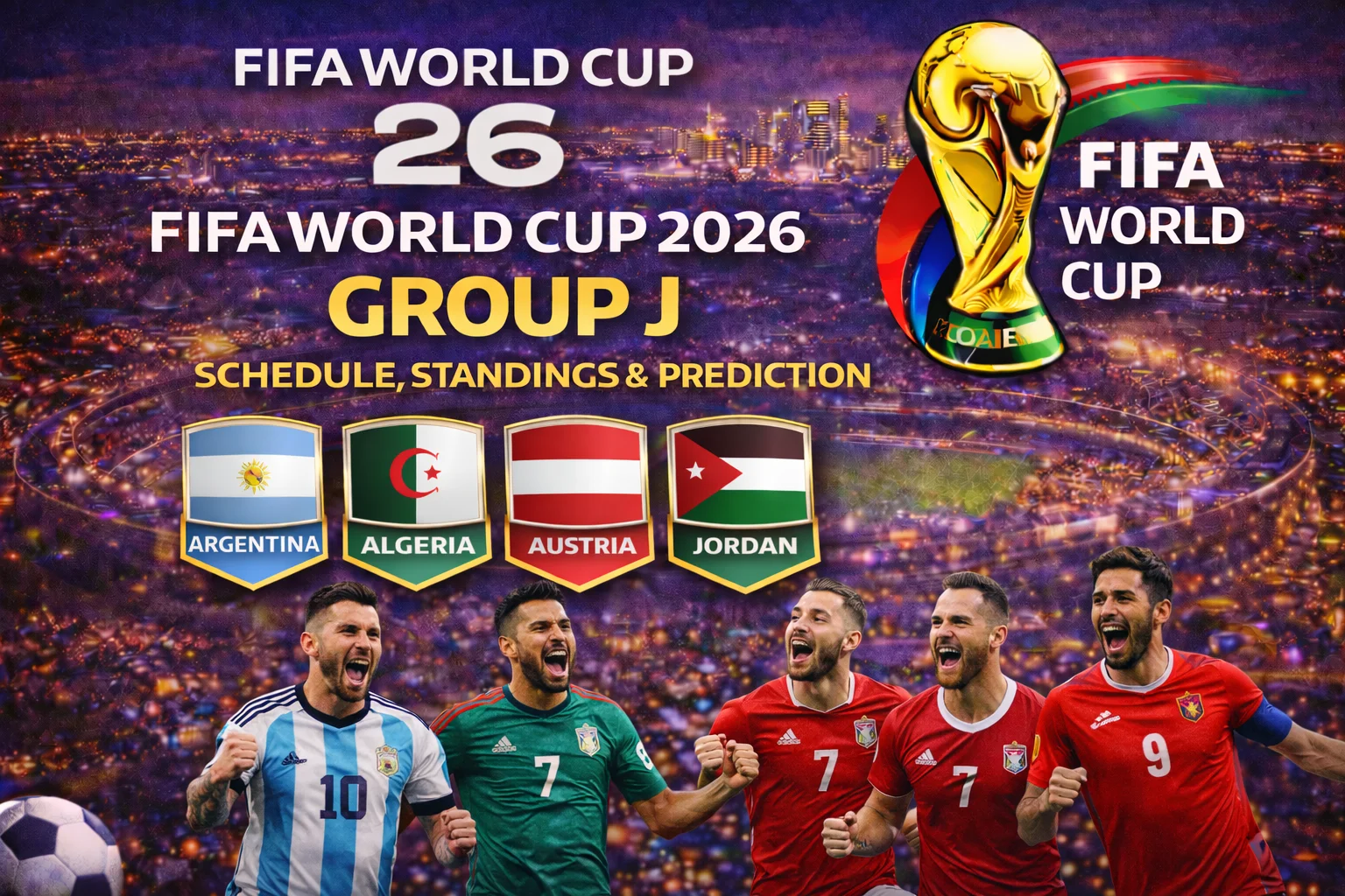 Explore the FIFA World Cup 2026 Group J schedule and live standings. Dive into our analysis for an early prediction on who advances!