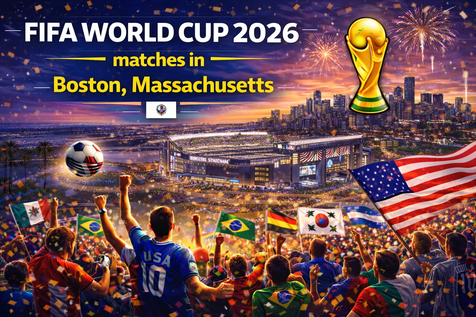 See vibrant, ready stadiums for FIFA World Cup 2026 Matches in Boston, Massachusetts. Plan your trip & get tickets!