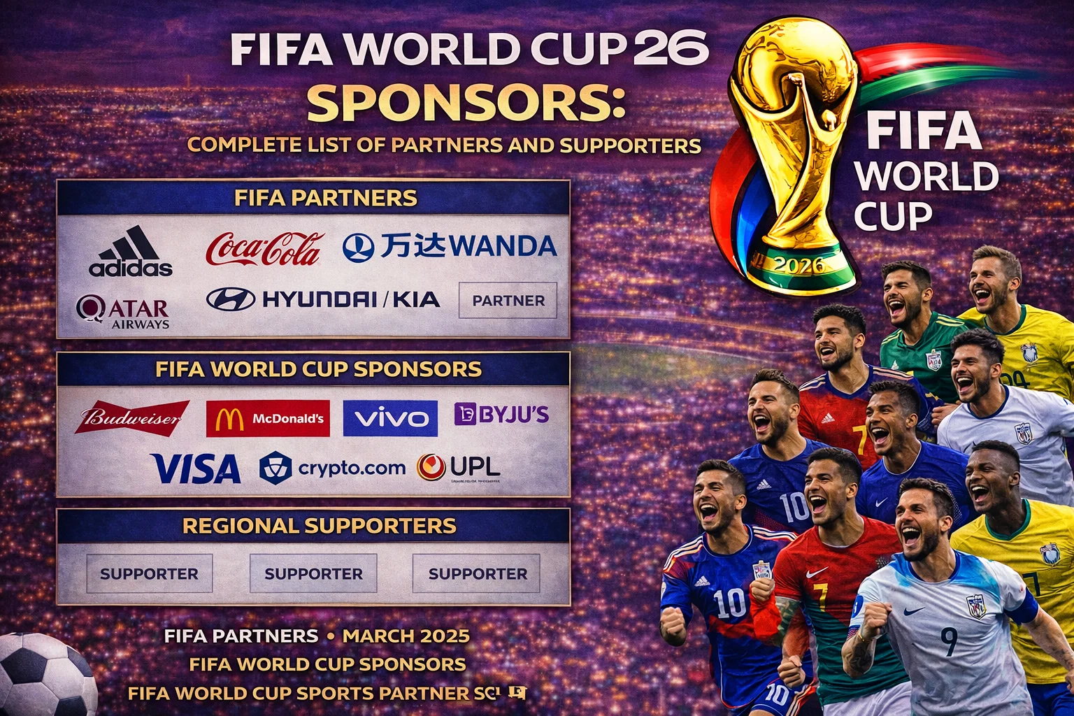 Here's a graphic showing the complete list of official FIFA World Cup 2026 sponsors and partners. See the full roster here!