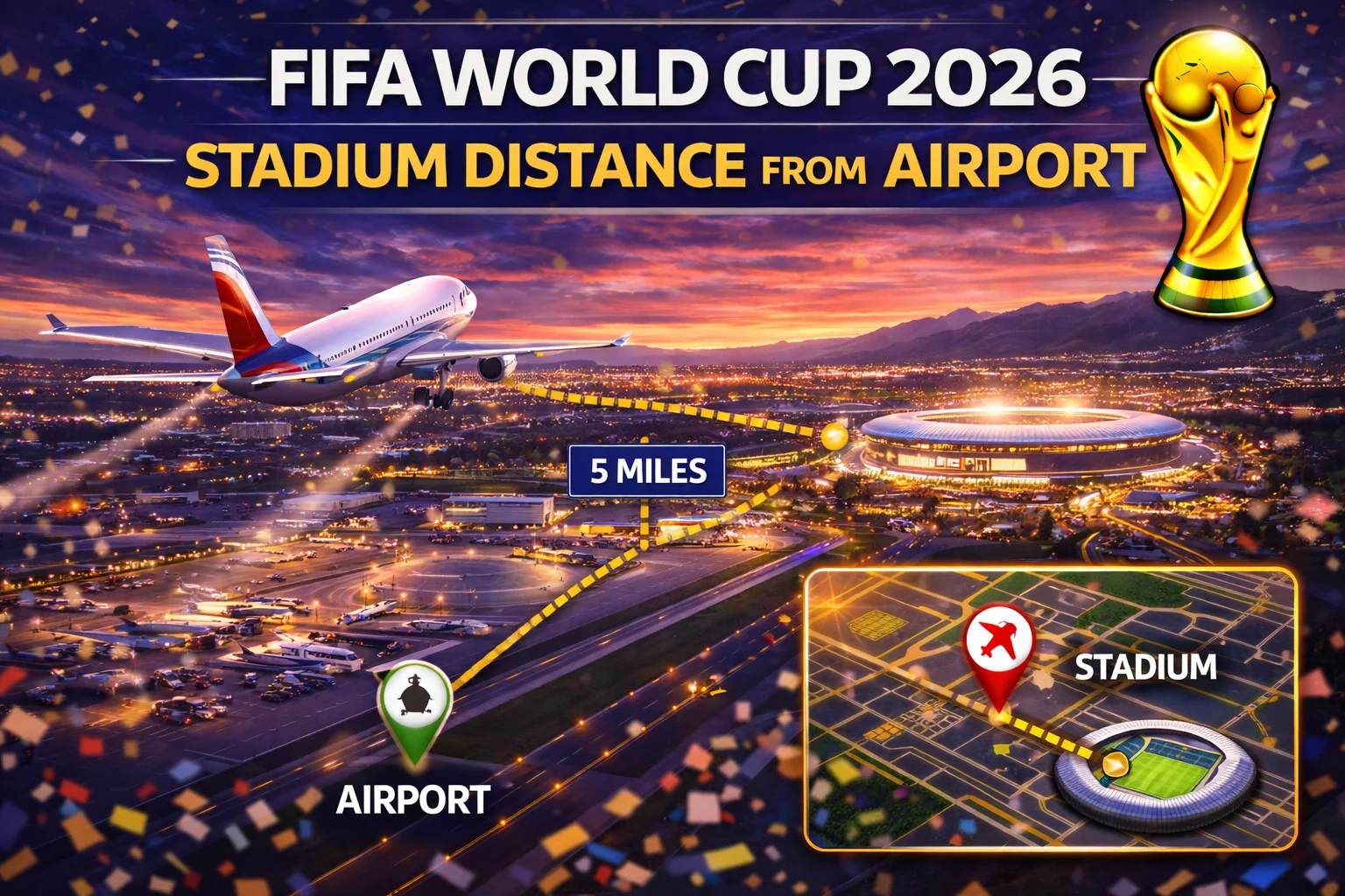 See the quick route from Los Angeles Airport (LAX) to the SoFi Stadium for the FIFA World Cup 2026. Check the distance & plan your hassle-free trip with this handy taxi view.