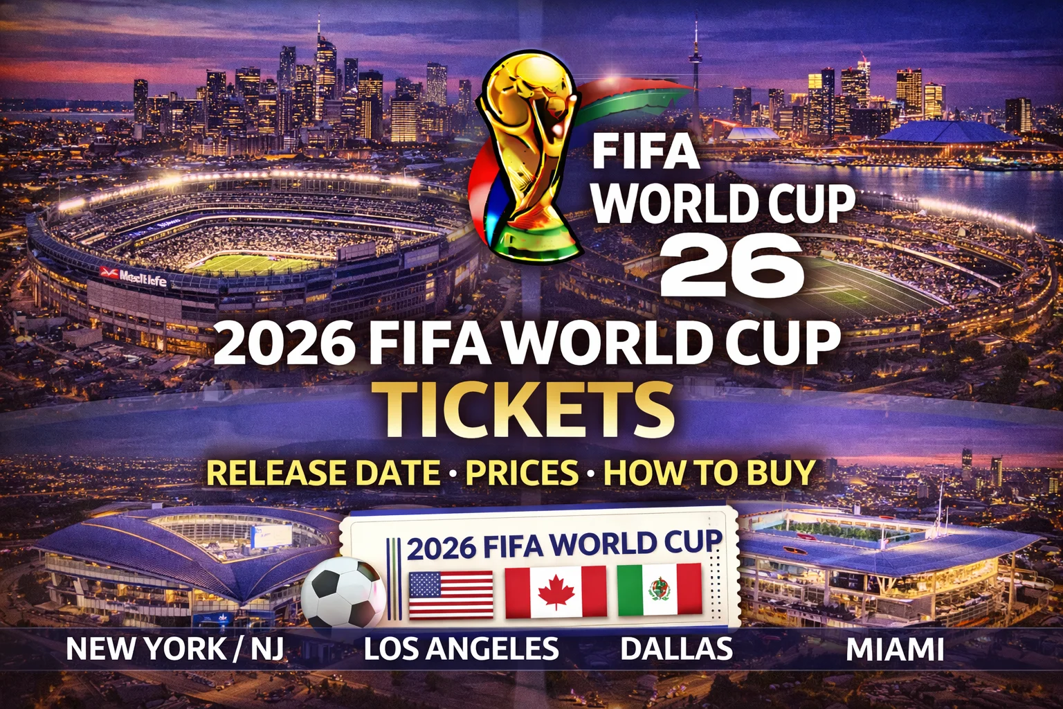 2026 FIFA World Cup Tickets: release dates, prices & how to buy. Friendly guide to secure seats. Click to get your tickets now!