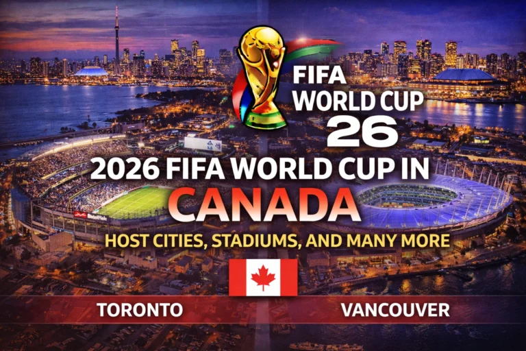 Explore colorful map of 2026 FIFA World Cup in Canada: Host Cities, Stadiums, and Many More! See Vancouver, Toronto, Edmonton venues. Click to plan your soccer trip!