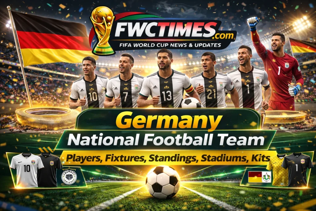 Check out Germany's 2026 squad in their fresh new kits! See their fixtures, standings, and home stadiums. Click for the full schedule & roster!