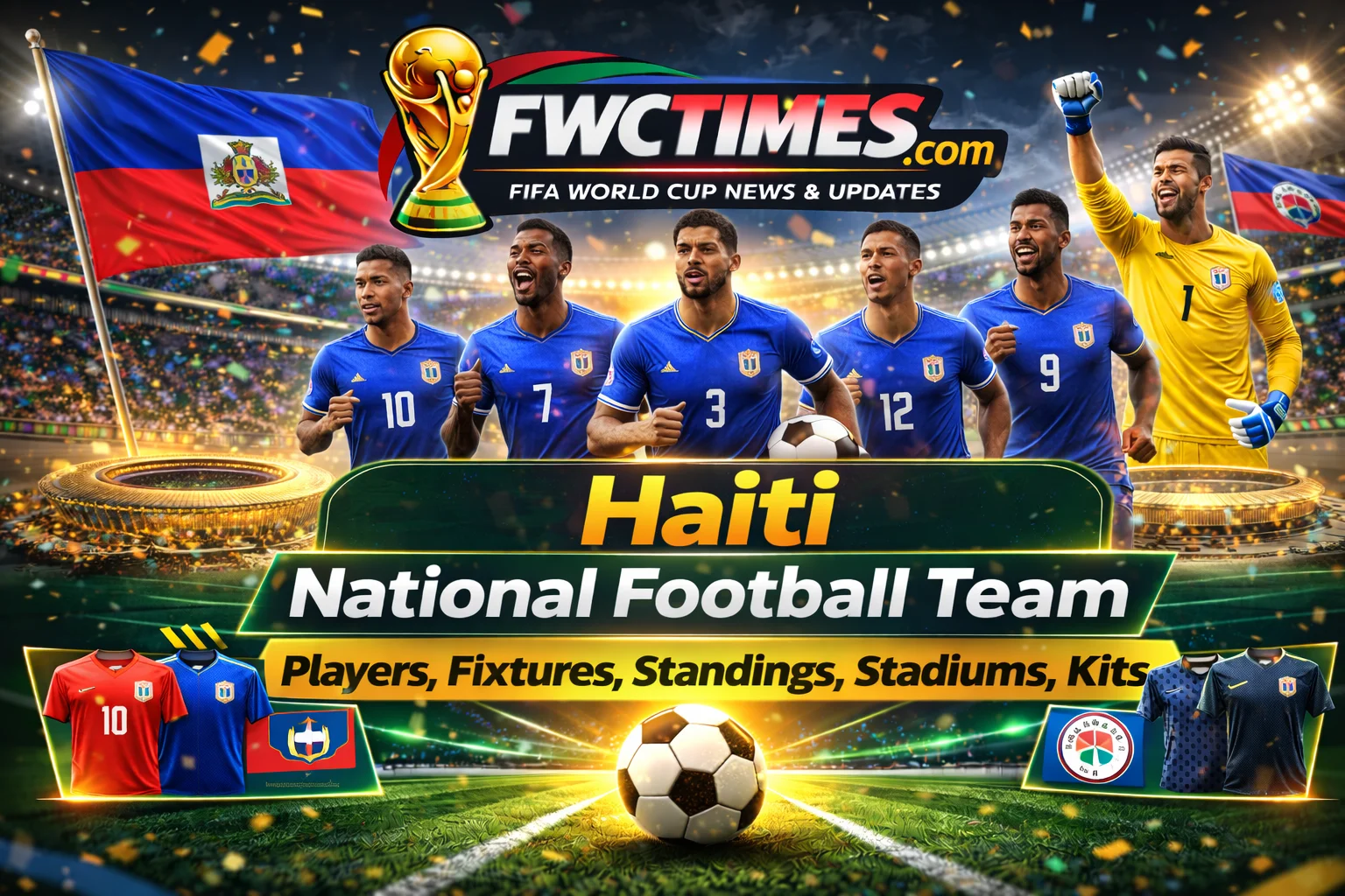 Get ready for 2026! The Haiti National Football Team in new kits. Check player photos, full fixtures, standings, and stadium info here.