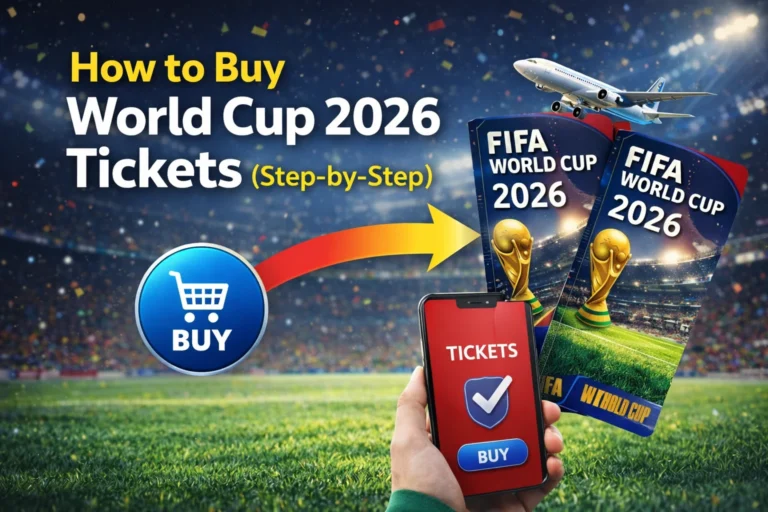 Friendly guide: Person holding phone with FIFA 26 tickets, following step-by-step checklist on a calendar. Click for easy buying tips!