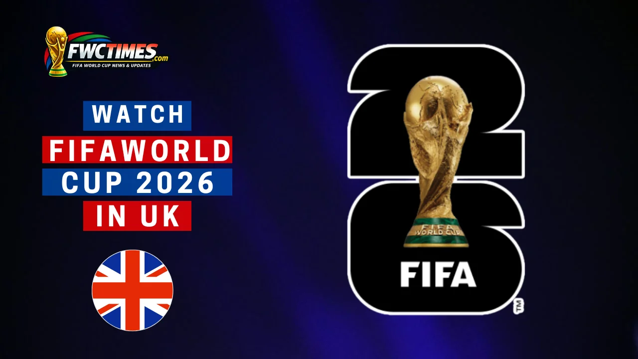 Cozy living room with a large TV displaying a football match, snacks ready for the big game. Your ultimate guide for how to watch FIFA World Cup 2026 in United Kingdom. Find out how to watch every match live!