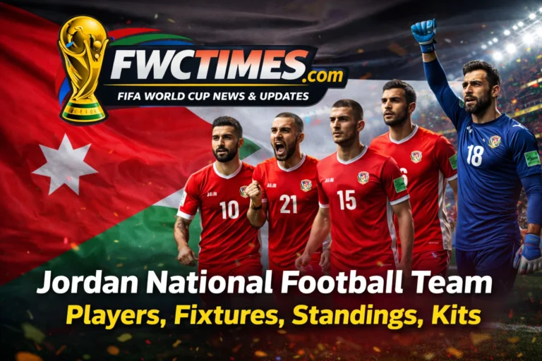 Jordan National Football Team 2026 preview: View players, fixtures, standings, stadium locations, and the new kit designs. Click for details!