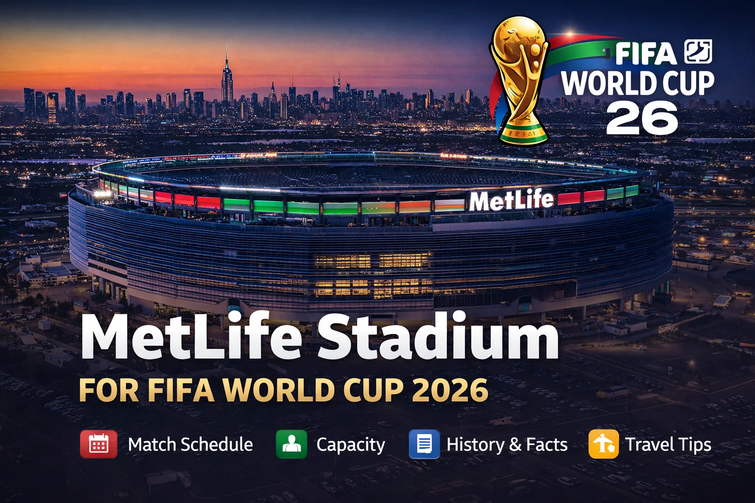 Get ready for FIFA World Cup 2026 at MetLife Stadium! See the stunning venue and plan your visit to the World Cup matches.