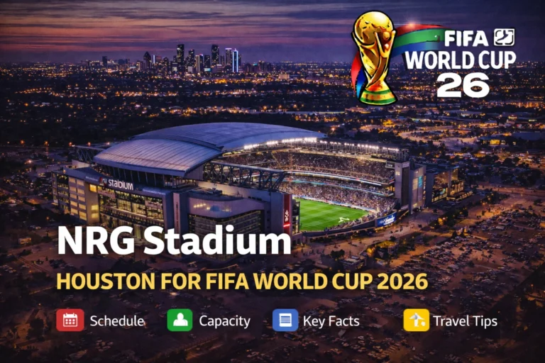 Your guide to NRG Stadium for the 2026 FIFA World Cup! Schedule, seating capacity, history, fun facts, and essential travel tips.