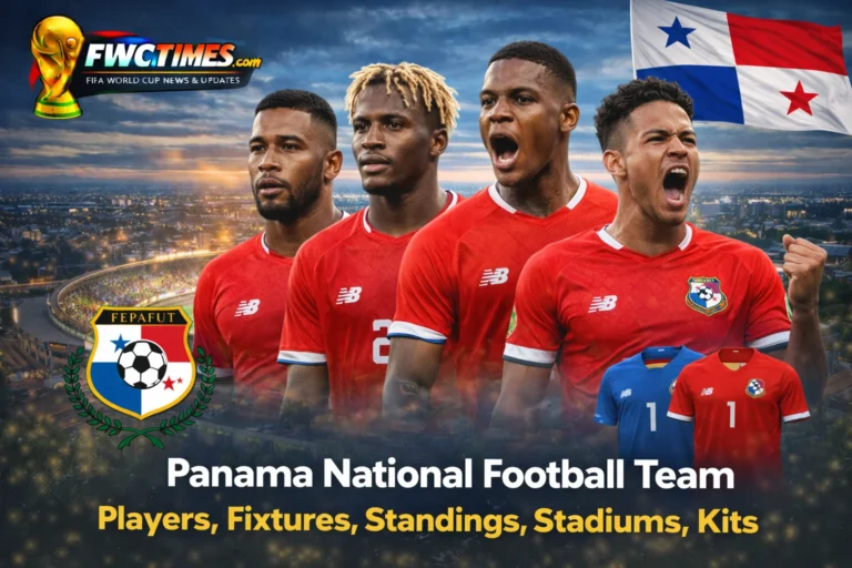 Road to the World Cup: Check out the Panama National Football Team 2026 players in their new kits, a stadium view, and a graphic of their fixtures & standings. Gear up for the action