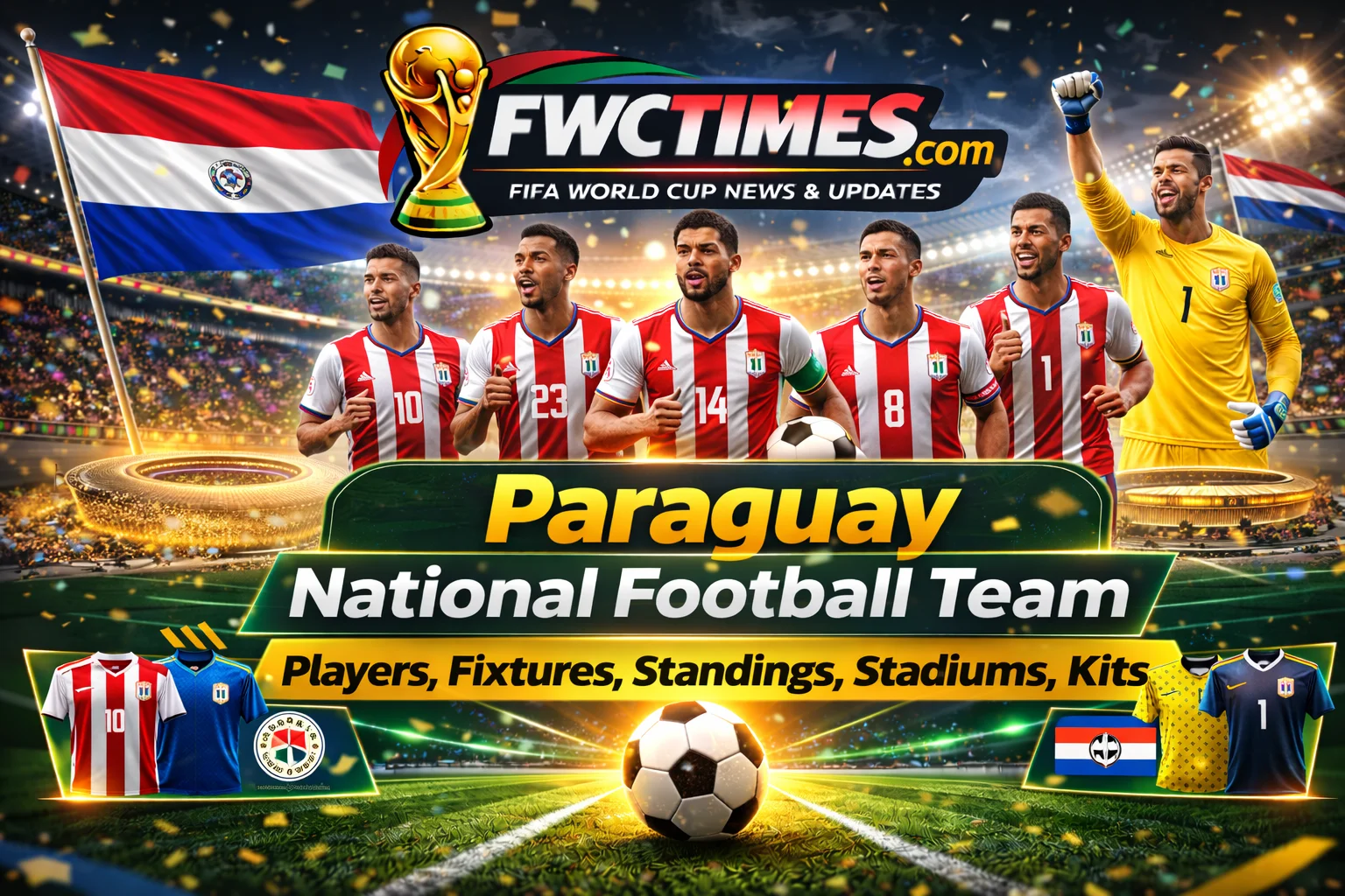 Hello, football fans! See the Paraguay National Team's new 2026 kits, players, and stadium. Fixtures & standings on screen. Click for info!