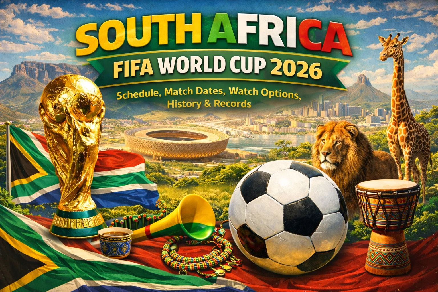 Check out South Africa's complete 2026 FIFA World Cup schedule, match dates, and how to watch. Dive into team history & records here! Don't miss it!