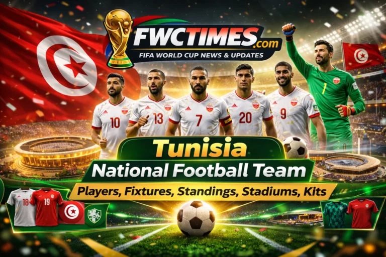 Check out the new 2026 kits! See the Tunisia National Football Team's players, full World Cup fixtures, standings, and stadiums here.