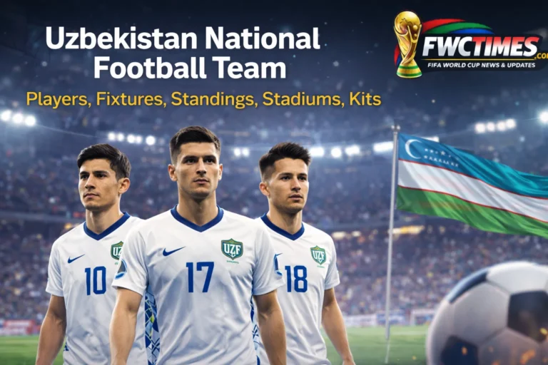 Check out the Uzbekistan National Football Team's 2026 squad! See new players, kits, stadiums, full fixtures, and current standings. See it all here!
