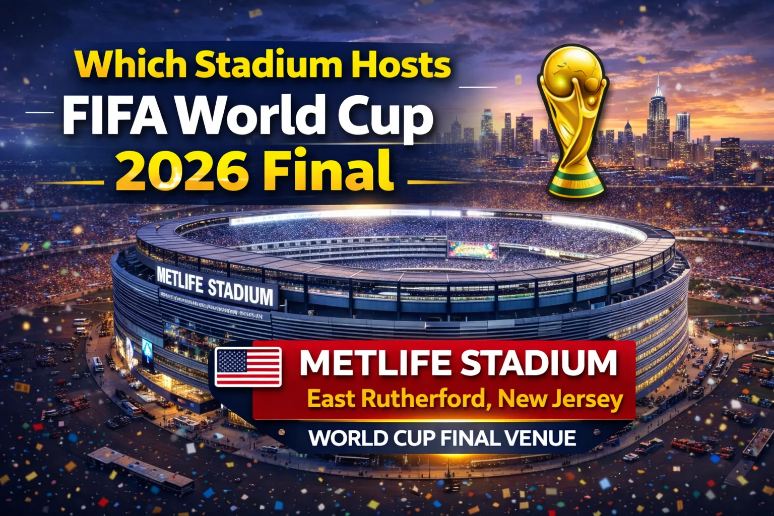 MetLife Stadium in New Jersey/New York will host the epic 2026 FIFA World Cup Final! See the iconic venue ready for the big game.