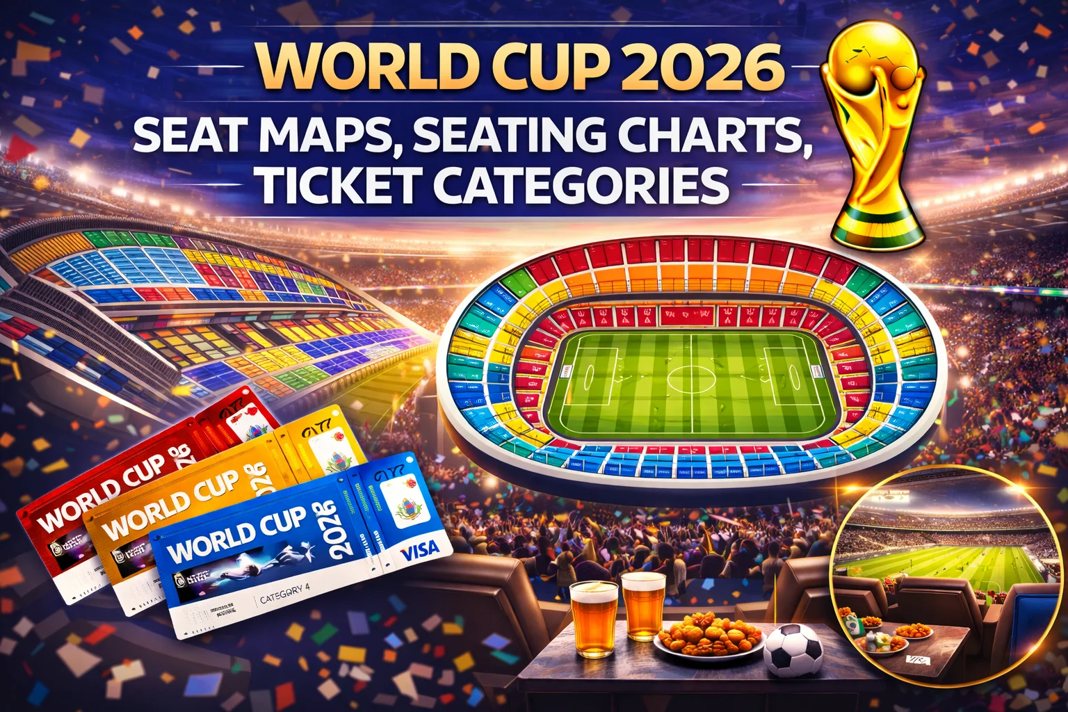 Explore the official World Cup 2026 seat maps! This color-coded stadium seating chart shows all ticket categories to help you pick your perfect view.
