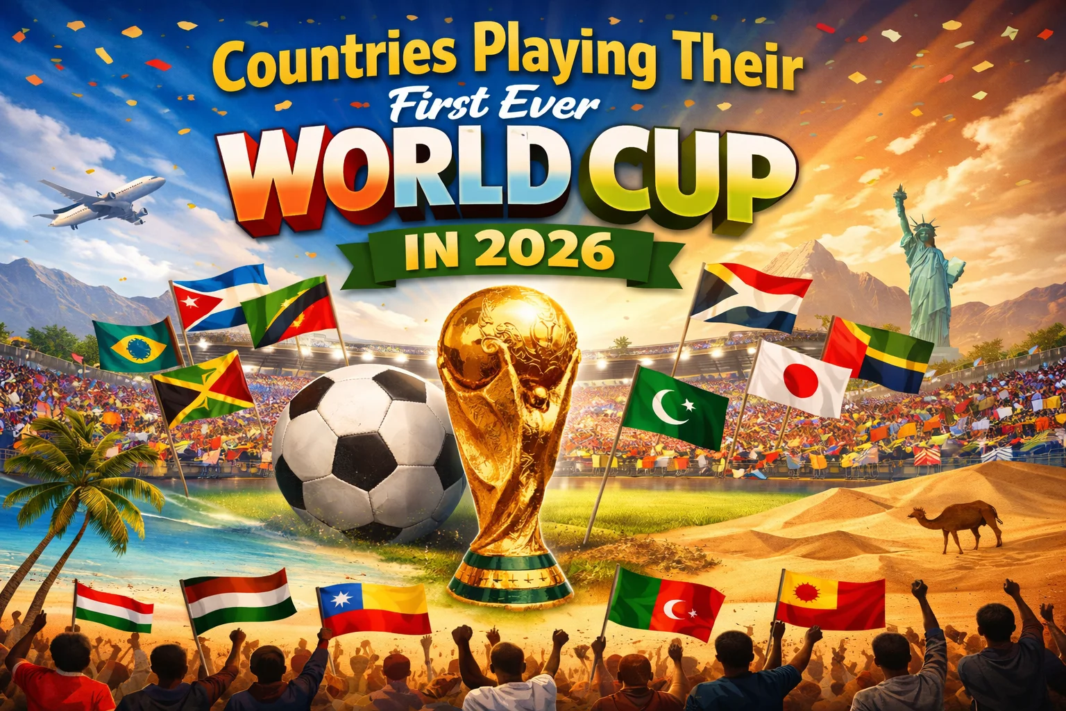 A colorful world map highlights the nations heading to their first-ever World Cup in 2026. See the list of debut teams!