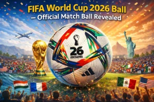 Stunning FIFA World Cup 2026 official match ball revealed! Vibrant colors and sleek design ready for the pitch. Get your first look here.