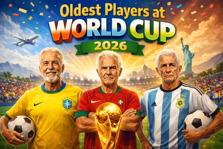 Oldest Players at World Cup 2026 celebrating on the pitch, veteran stars proving age is just a number—discover who made history.