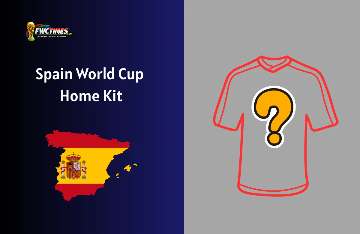 Spain 2026 World Cup home kit released: sleek red jersey with modern pattern and Spain crest, giving fans a first look at La Roja’s bold new tournament look.