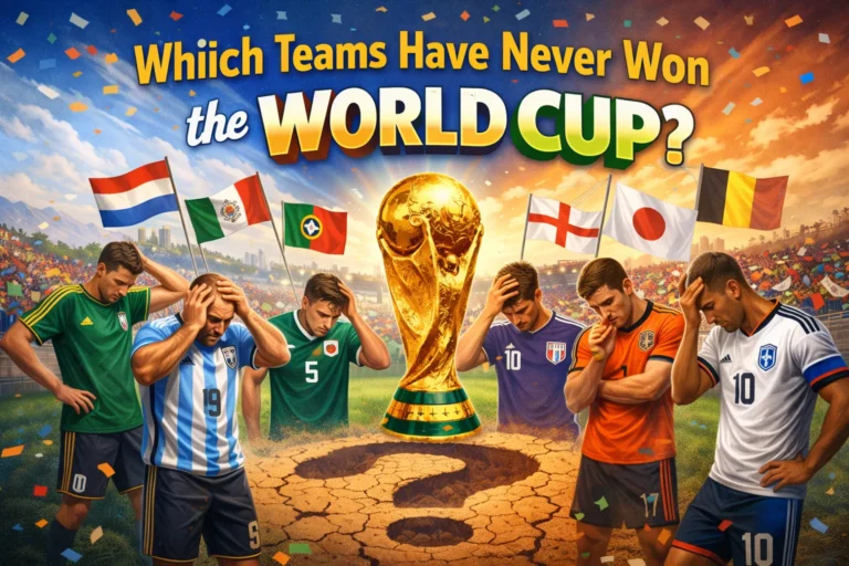 Football teams still seeking their first World Cup title, highlighting countries who never lifted the trophy. See the full list?