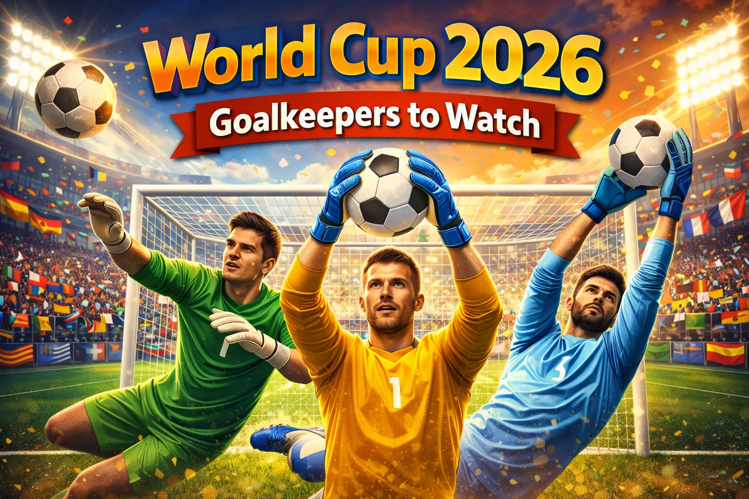 World Cup 2026 Goalkeepers to Watch in action, diving for stunning saves in a packed stadium—discover the shot-stoppers set to shine next summer