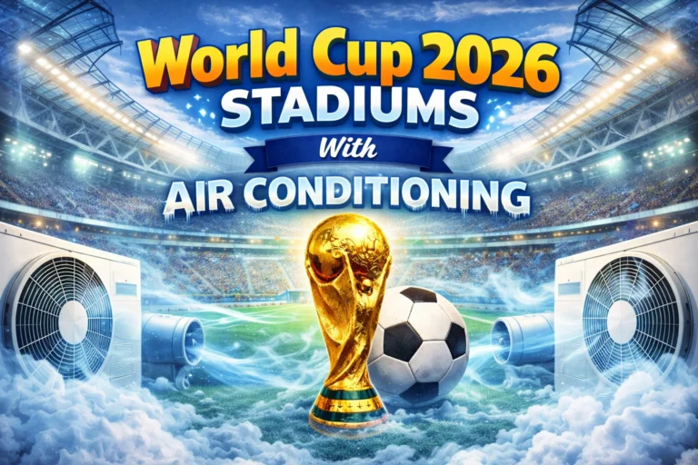 World Cup 2026 Stadiums With Air Conditioning featuring modern climate-controlled arenas packed with fans, cool comfort under the roof—see which venues beat the heat!