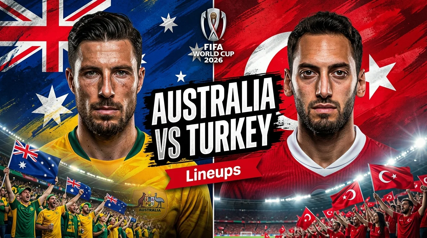 Australia vs Turkey lineups with starting 11, bench players, and tactical formations preview for the upcoming international football match.