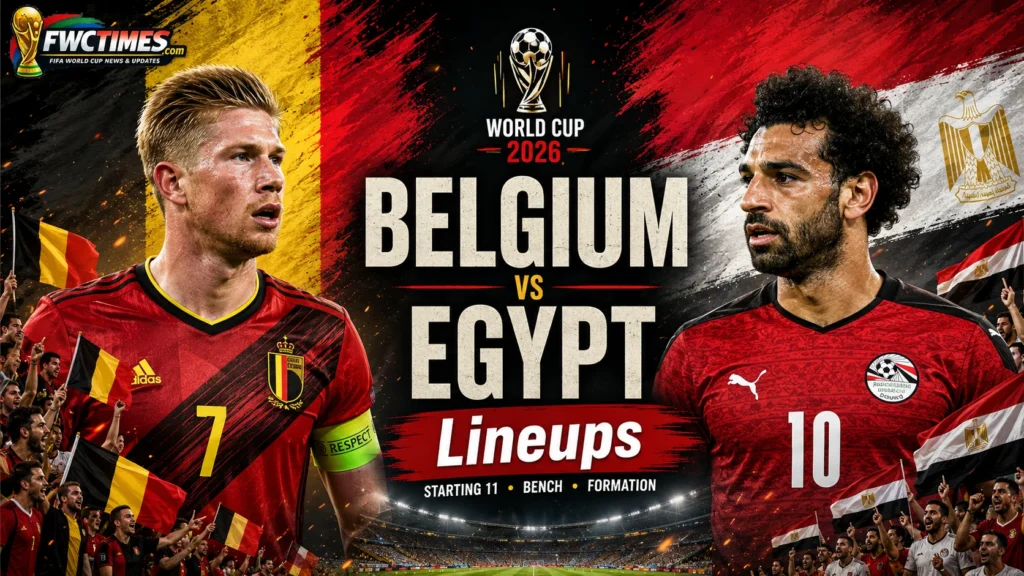 Belgium vs Egypt lineups with starting 11, bench players and formations preview—see predicted squads, tactics and key stars before kickoff.