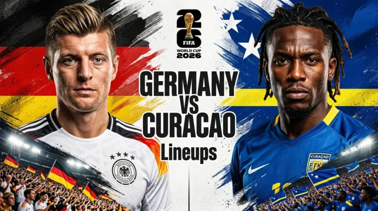 Germany vs Curacao lineups with starting 11, bench players and tactical formations preview for the latest international football match.