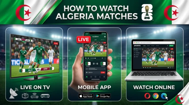 Watch Algeria World Cup 2026 matches live online, on mobile, or TV with easy streaming options, schedules, and viewing tips for football fans.