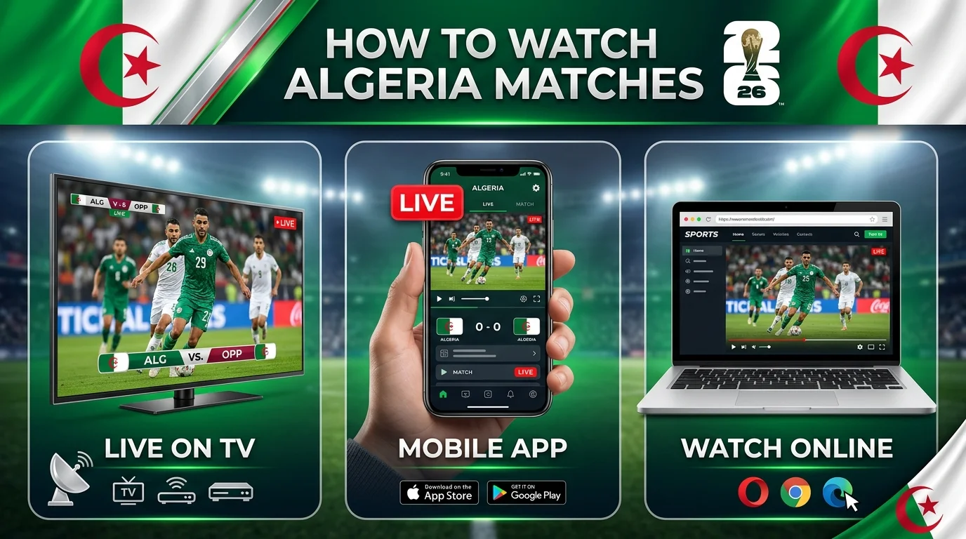 Watch Algeria World Cup 2026 matches live online, on mobile, or TV with easy streaming options, schedules, and viewing tips for football fans.