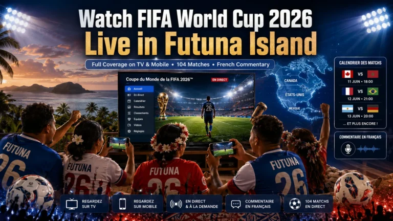 Futuna Island football fans watching FIFA World Cup 2026 live on TV and mobile.