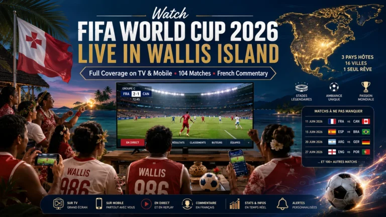 Wallis Island football fans watching FIFA World Cup 2026 live on TV and mobile.