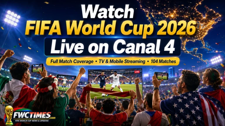 Watch FIFA World Cup 2026 live on Canal 4 with fans, TV coverage, mobile streaming, and full match action.