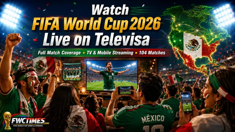 Mexican fans watch FIFA World Cup 2026 live on Televisa with TV coverage, mobile streaming, and full match excitement.