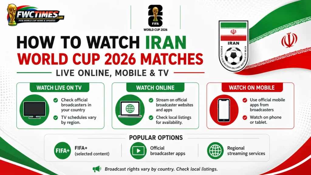 How to Watch Iran World Cup 2026 Matches Live Online, Mobile & TV