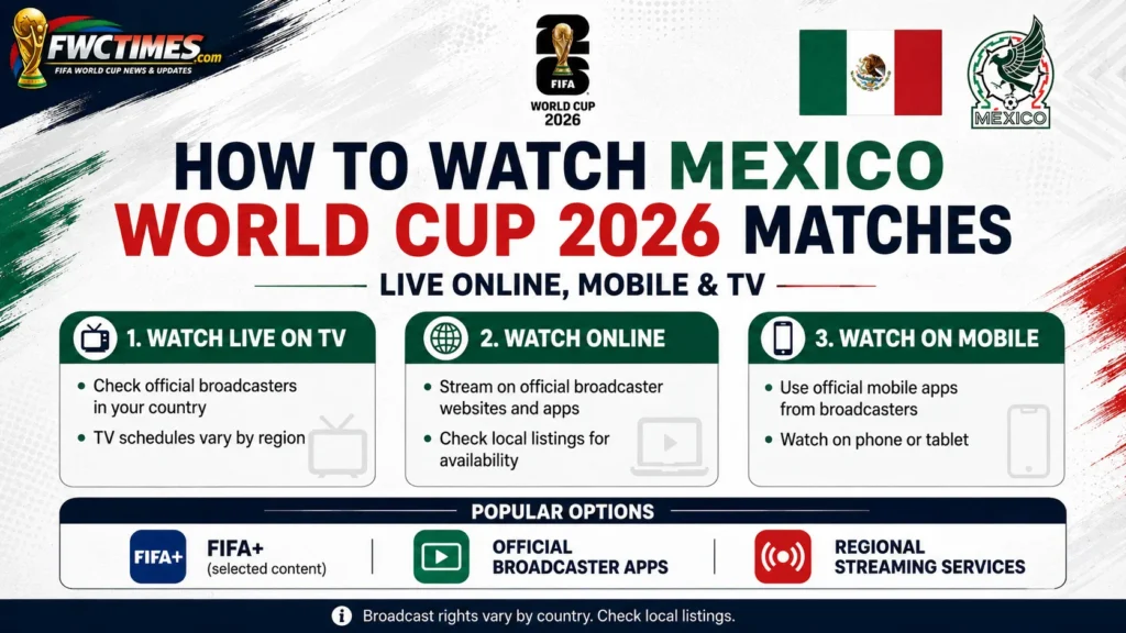 How to Watch Mexico World Cup 2026 Matches Live Online, Mobile & TV
