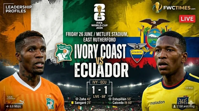Ivory Coast vs Ecuador Live Score update on the pitch with thrilling match action, goals, and real-time football highlights fans can’t miss.