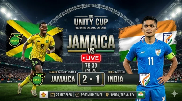 Jamaica vs India Live Score – Unity Cup 2026 Commentary & Match Report