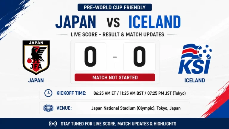 Japan vs Iceland Live Score - Pre-World Cup Friendly Result & Match Updates