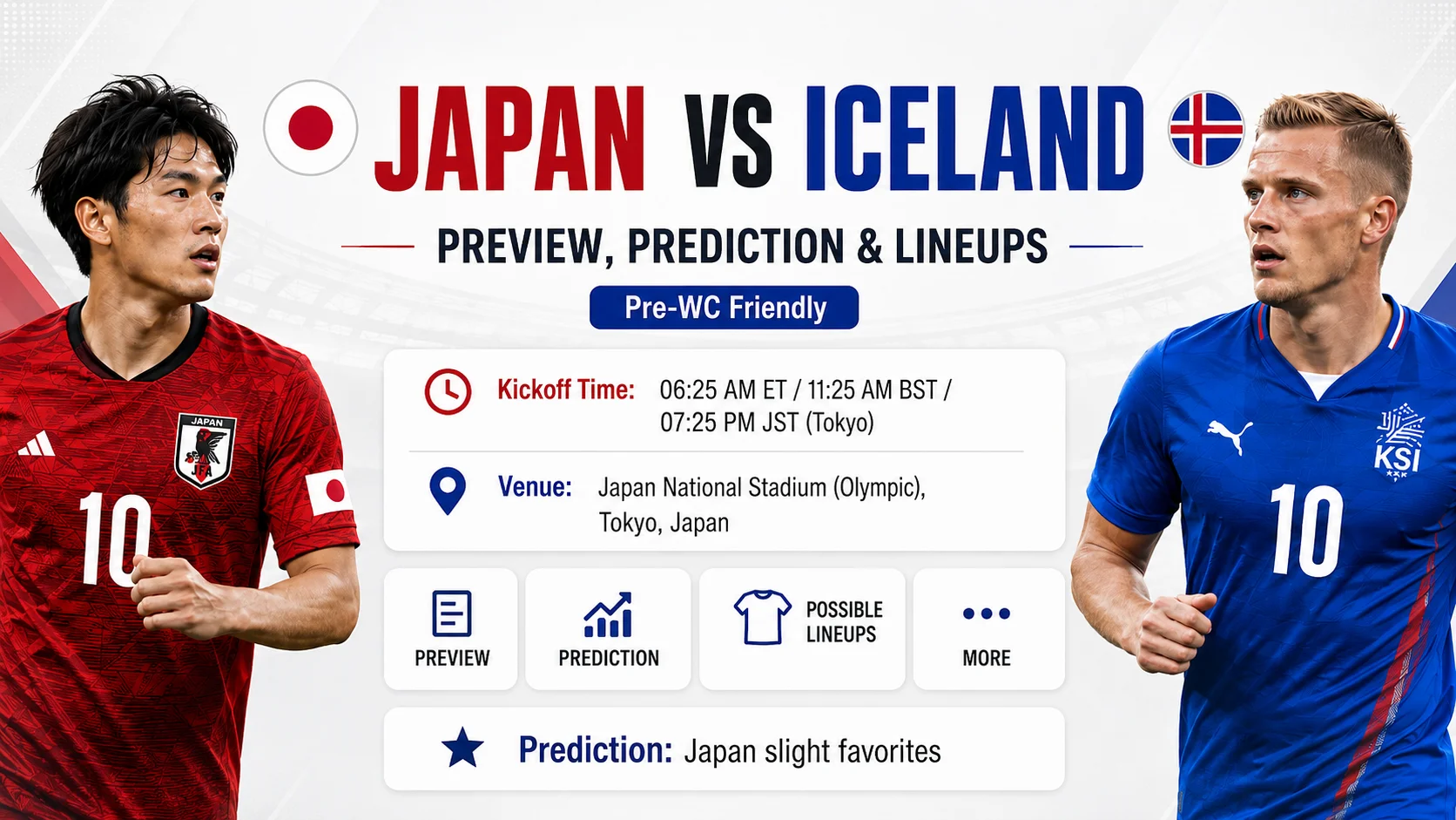 Japan vs Iceland Preview, Prediction & Lineups — Pre-WC Friendly