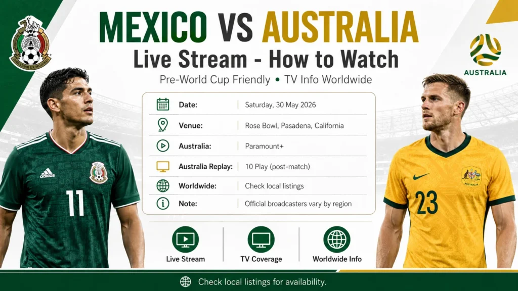 Mexico vs Australia Live Stream - How to Watch Pre-World Cup Friendly, TV Info Worldwide