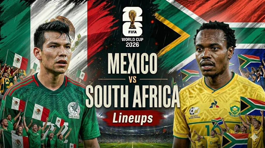 Mexico vs South Africa Lineups featuring confirmed starters, formations, and key players ready for an exciting international football clash.